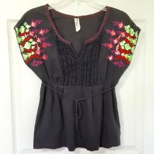 Anthropologie Floreat Peasant Style Top